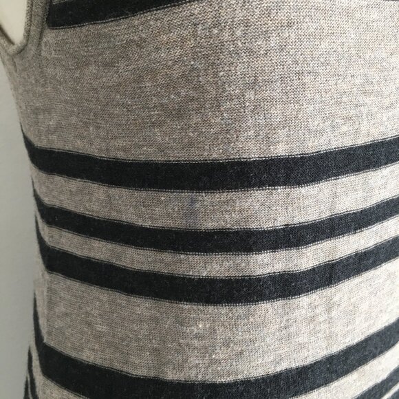 VINCE Taupe Dark Gray Striped Sleeveless Knit Maxi Dress - Picture 10 of 10